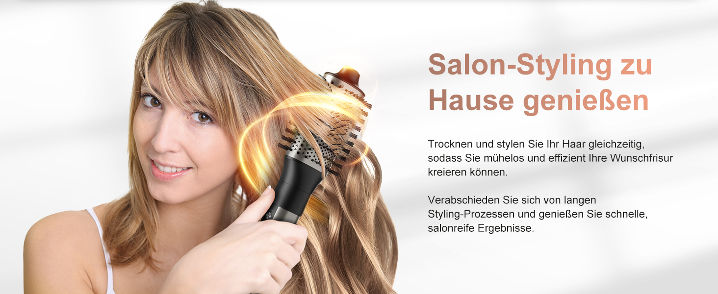 7MAGIC Airstyler 6-в-1: фен-щітка, плойка, завивка, іонізація, для волосся, подорожей, сріблястий