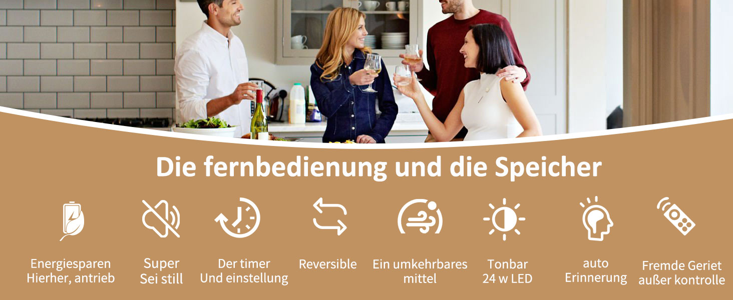 Стеляний вентилятор з дерева з підсвічуванням та керуванням, 132 см, 24W LED, DC-двигун, 6 швидкостей, таймер, пульт дистанційного керування