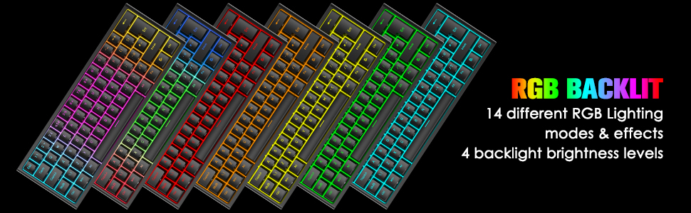 Ігрова комбінація клавіатури та миші MAGIC-REFINER: механічна клавіатура 62 клавіші, RGB-підсвітка, миша 12000 DPI, USB-C, для PC/Mac/Win (червоний перемикач)