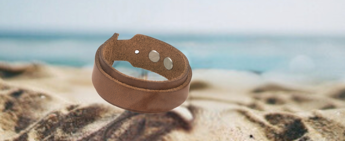 Преміум шкіряний браслет ручної роботи з Німеччини, унісекс. Шкіряний браслет-обгортка з нержавіючої сталі, коричневий, розмір XL (18-19 см)