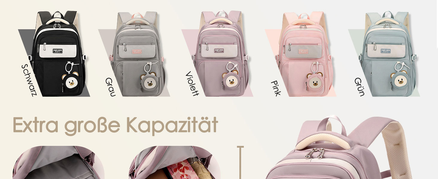 Шкільний рюкзак для підлітків (дівчаток та хлопців) - водонепроникний, великий, для школи, подорожей, повсякденного використання. Колір: фіолетовий