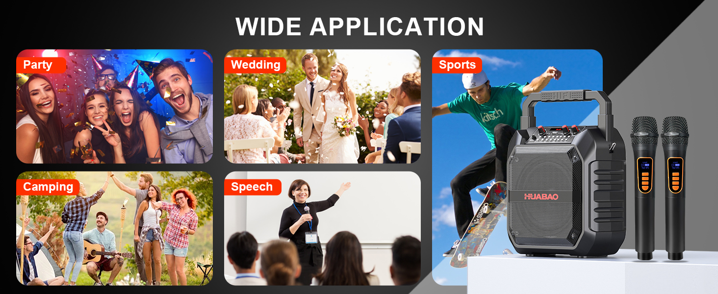 Портативна караоке-машина з Bluetooth, мікрофоном та підключенням TF/USB/FM/AUX для дому та вечірок (2 мікрофони)