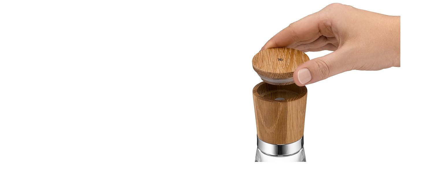 Набір для солі та перцю WMF Ceramill Nature (2 шт.), дерев'яна, без наповнювача, для солі, перцю, чилі, керамічний жорно, млин для спецій
