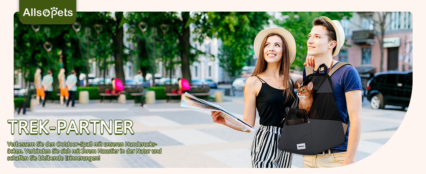 Рюкзак-переноска для тварин ALLSOPETS: для котів та маленьких собак. Зручний, дихаючий, для подорожей, кемпінгу, прогулянок. Бежевий колір