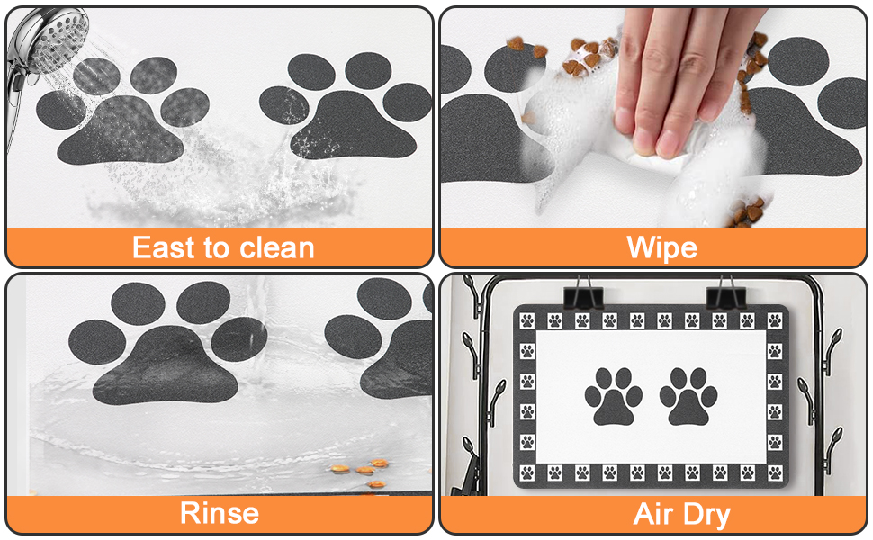 Килимок для тварин, надпоглинувач, для собак та котів, з неслизьким гумовим дном, швидковисихаючий, миючий, 40 x 60 см, 2 пари принтів лап, з точками