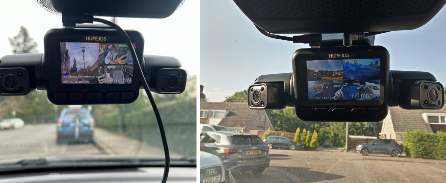 Відеореєстратор автомобільний HUPEJOS KI Dashcam V8Pro 4-камерний з монітором водія, 3K+ 3*1080P, 360°, WiFi, GPS, CPL, 128GB, 24H парковка