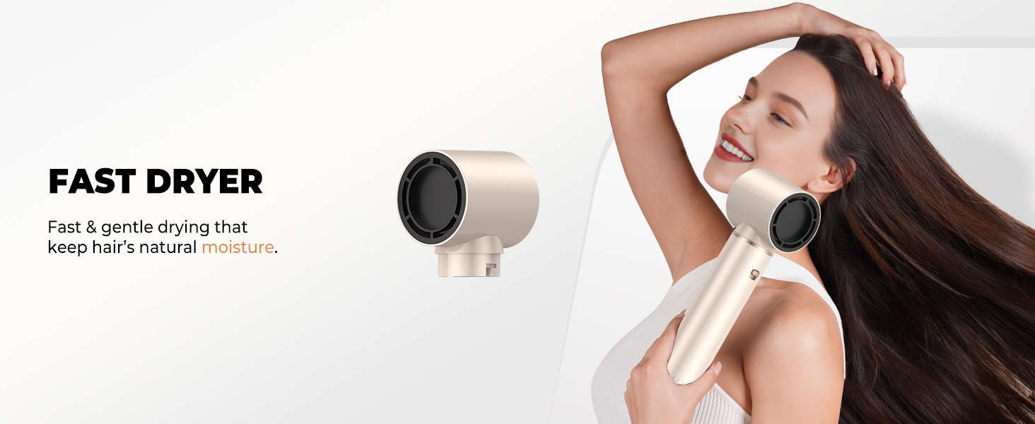 Набір для укладки волосся 5 в 1: фен, плойка, брашинг, термощітка, для створення об'єму, локонів та випрямлення. Золотий колір