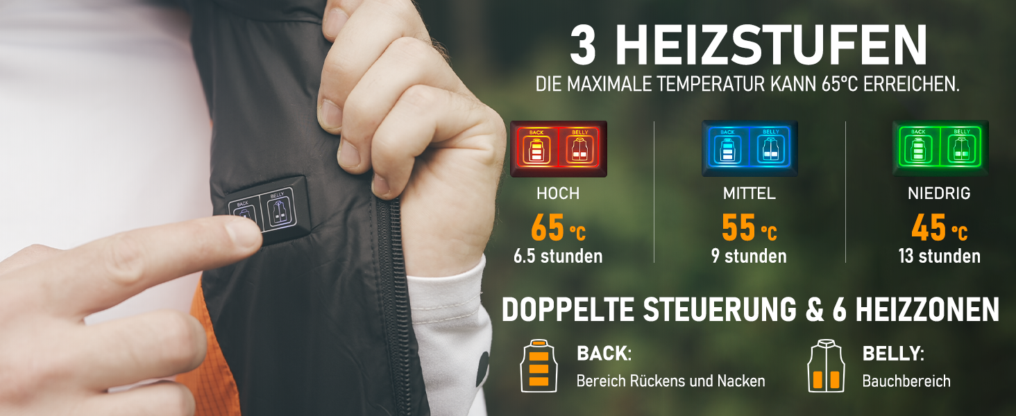 Обогревна жилетка з підключенням Powerbank, чоловіча/жіноча, 6 зон нагріву, 3 режими, для катання на мотоциклі, лижах, на вулиці, XL, чорна (з акумулятором 25000mAh)