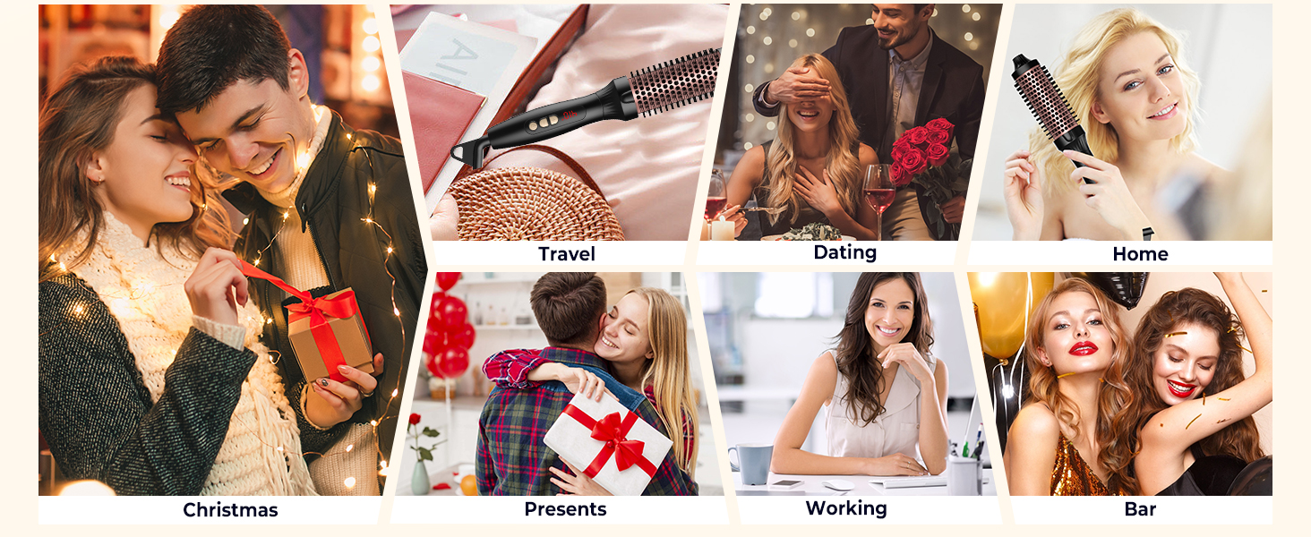 UKLISS Hairstyler 6 в 1: Airbrush, круглі щітки, плойка, фен, випрямляч | 1000W | для локонів, об'єму, випрямлення та сушіння