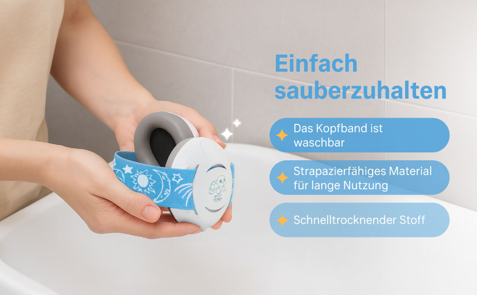 Навушники для захисту вух дитини 3-6 років - комфортні, сертифіковані CE, білий/блакитний. Захист від шуму для концертів, подорожей та повсякденного використання. Без тиску на велике джерельце.