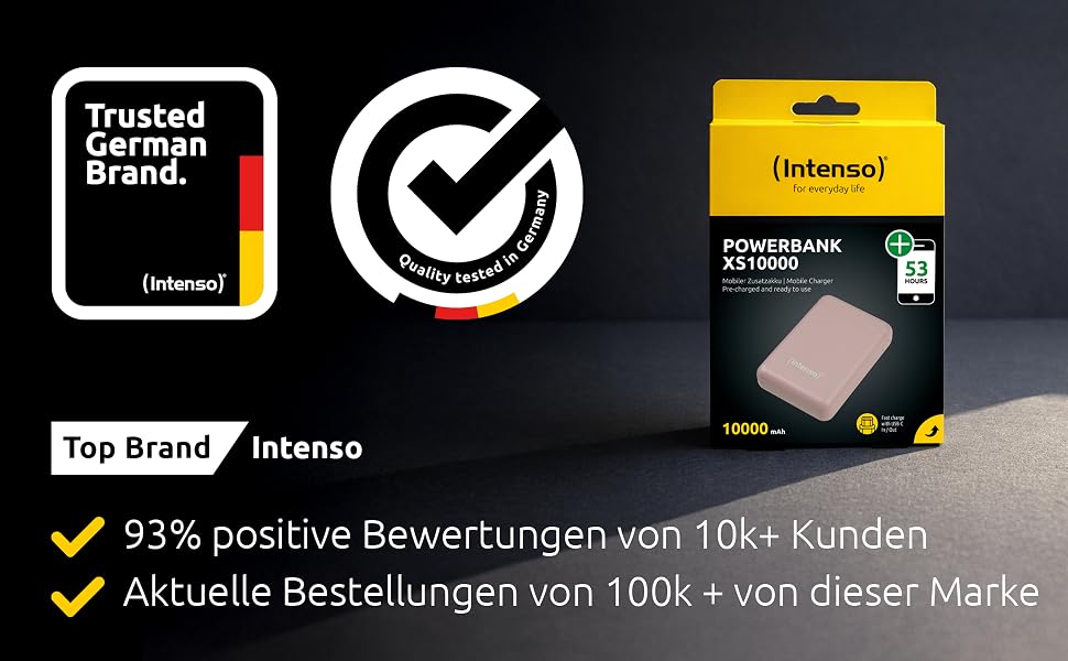Повербанк Intenso Powerbank XS10000, 10000 мАг, швидка зарядка, USB-C, USB-A, microUSB для смартфона, планшета та камери, Petrol