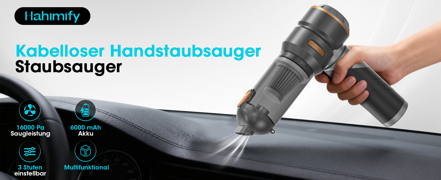 Акумуляторний бездротовий пилосос Handstaubsauger 16000Pa з насадками для авто, дому, офісу