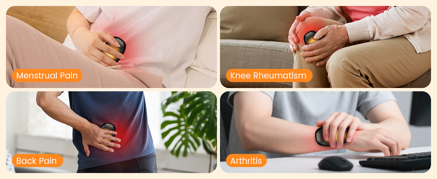 Jonwall Електричні грілки для рук 2 шт., USB-грілки, багаторазові, 3 режими нагріву, портативні, для кемпінгу, гольфу, чорні