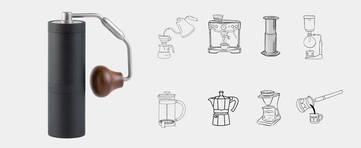 Кавомолка ручна 1Zpresso X-Ultra, чорна, з металевим корпусом