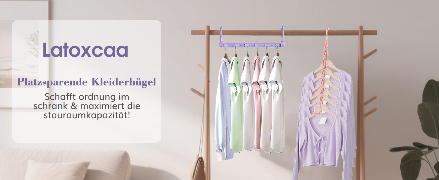 Набір вішалок для одягу Magic Hangers, 8 шт. з 6 отворами та 360° обертанням, чорний. Організатор для шафи, ідеально для студентів та дівчаток. Стабільні гачки для важкого одягу.