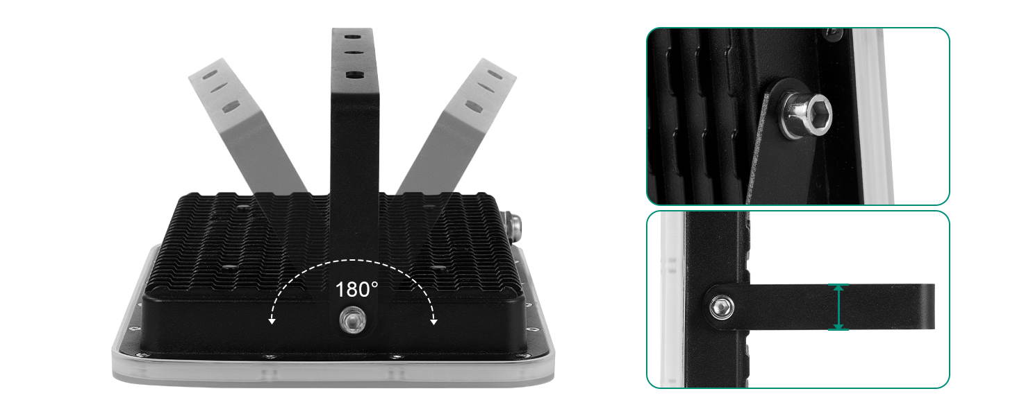 Світлодіодний прожектор Viugreum 150W, 15000Лм, IP66, 6500K, для вулиці, водонепроникний, комплект 2 шт., кабель 80 см, для гаража