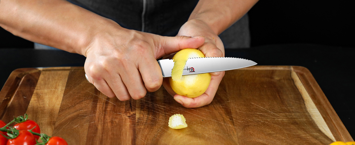 Набір кухонних ножів Messerset 7 предметів у японському стилі з магнітним блоком з акації, вуглецева сталь, нековзка ручка