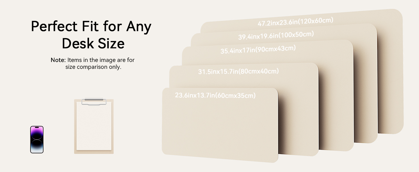 Килимок для миші шкіряний преміум YSAGi XXL 90x43 см, чорний - офісний килимок на стіл для роботи та дому