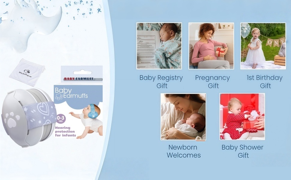 Навушники для захисту слуху дитини, 25db, сірі. Захист від шуму, шумопоглинання, для дітей до 36 місяців, ідеально для повсякденного використання та подорожей