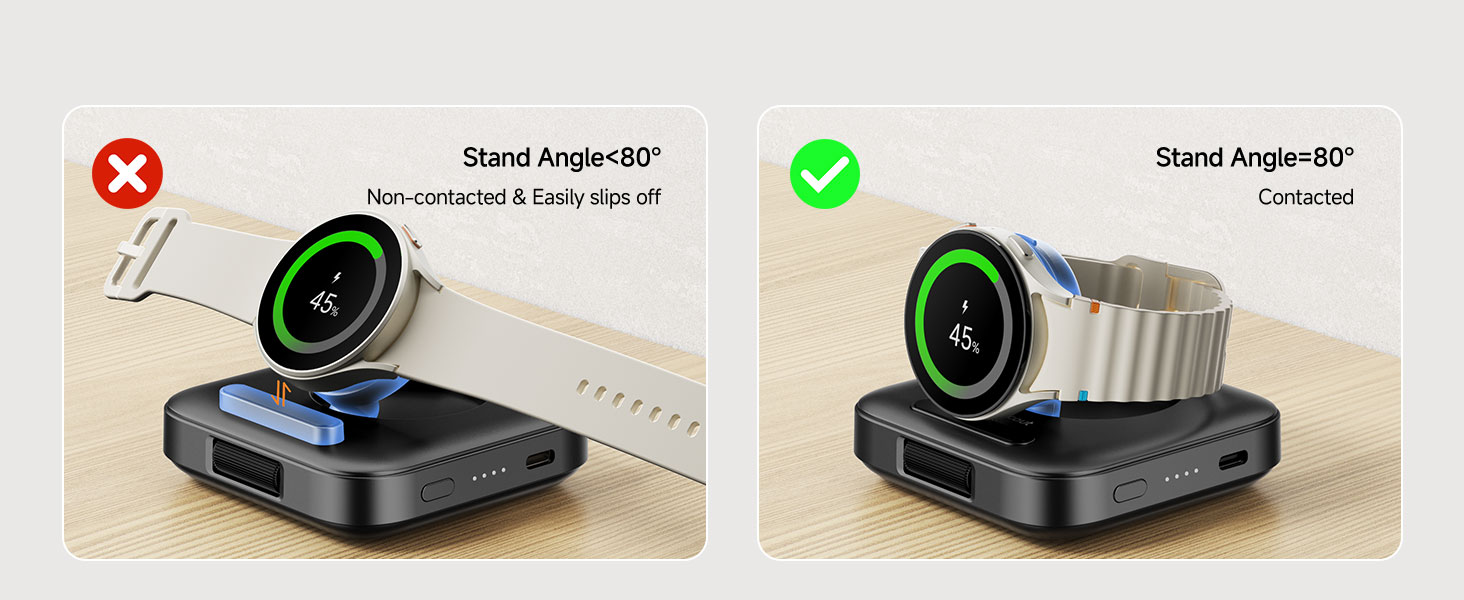 Індукційна зарядна станція для Samsung Galaxy Watch 8, чорна (не підходить для Watch Ultra 2/9)