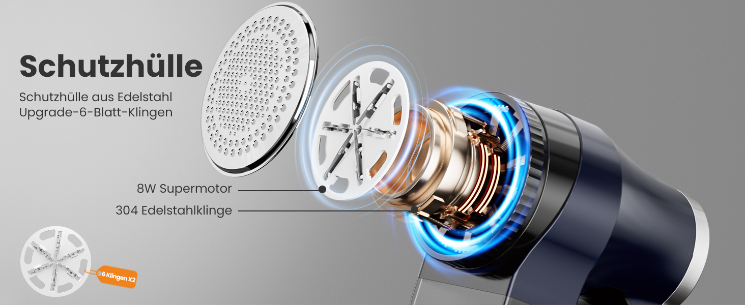 Електричний видалення ворсу CuieTuee з LED, USB-зарядкою, 3 швидкості, 2000mAh, для одягу (Navy Blue)