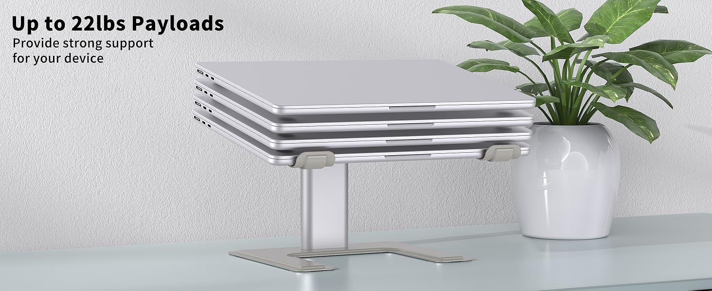 Підставка для ноутбука ALASHI, регульована, ергономічна, металева, чорна, 10-15.6 дюймів