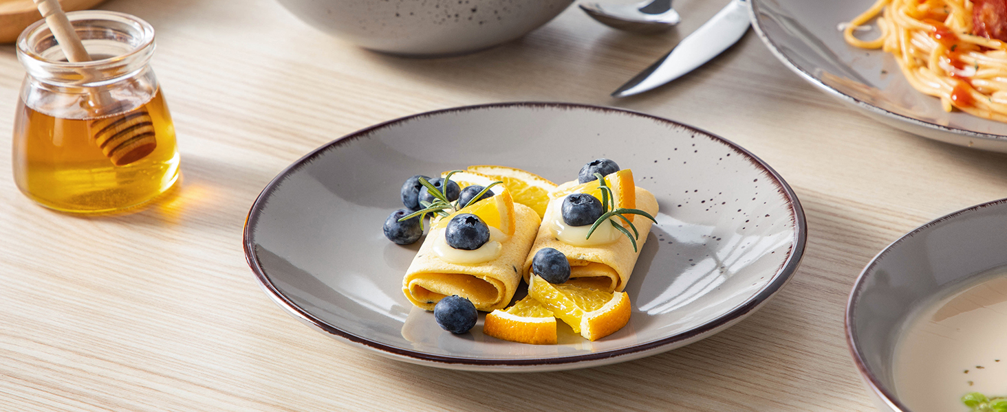 Набір посуду Vancasso NAVIA, 24 елементи, кераміка, сірий, для 4 осіб