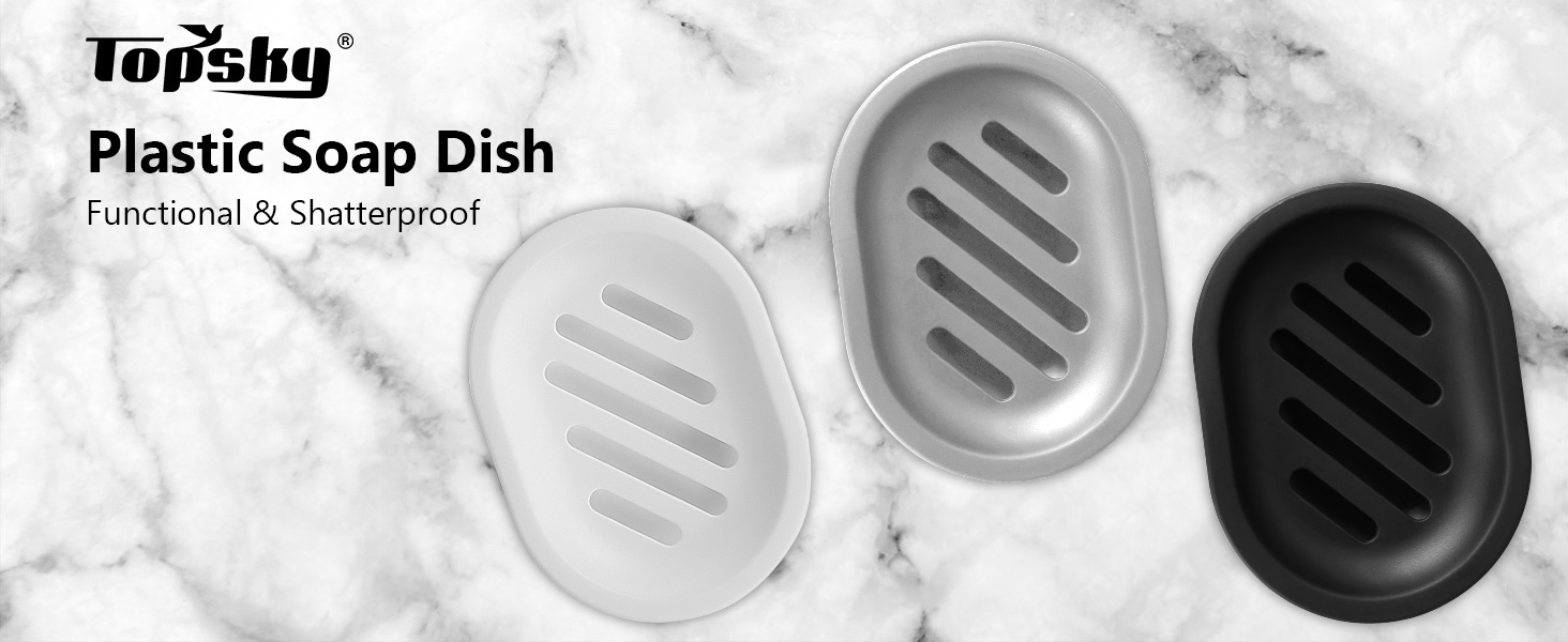 Набір мильниць Topsky (2 шт.): для ванної та кухні, легке очищення, суха мильниця