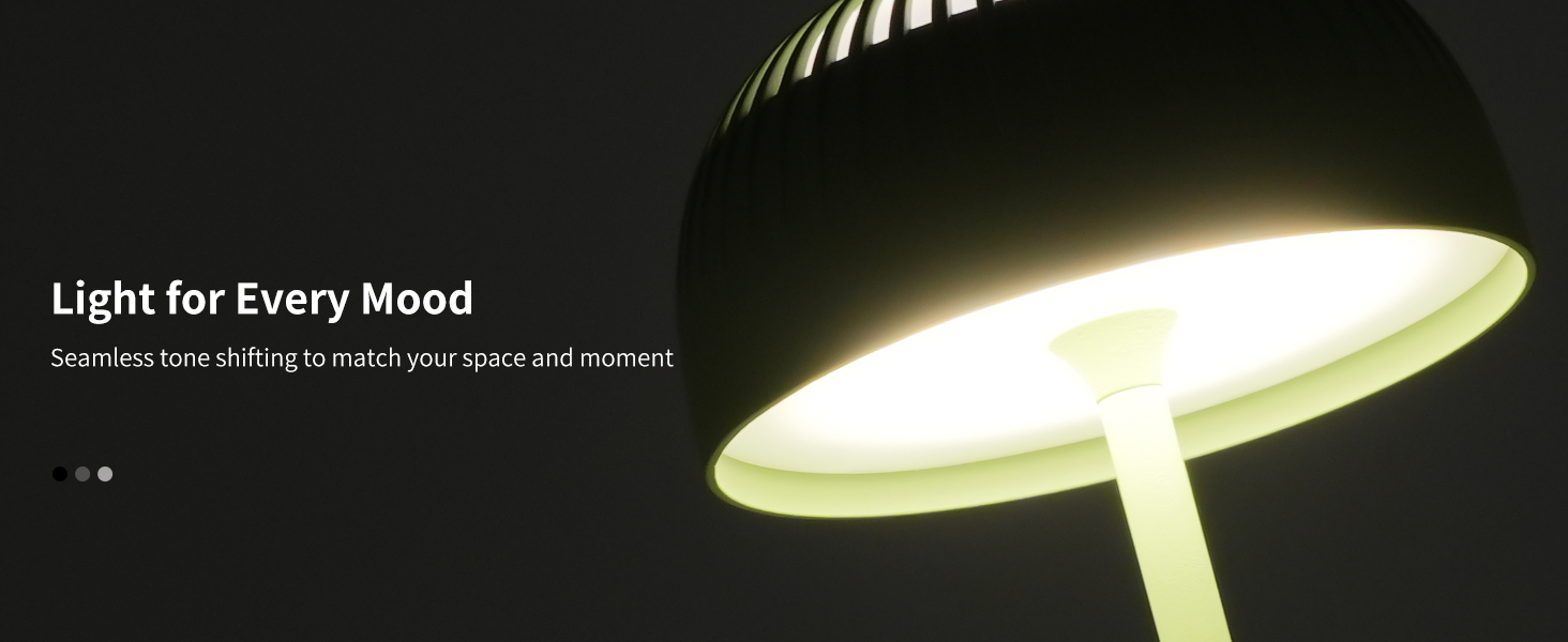 Світлодіодна настільна лампа бездротова LED для вулиці та дому, димована, з акумулятором 5200mAh, IP54, чорна (2 шт)