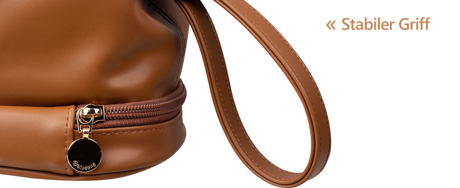 Косметичка для жінок Abiudeng: велика, водонепроникна, з відділенням для пензлів. Ідеальна для подорожей та зберігання макіяжу. Колір: коричневий