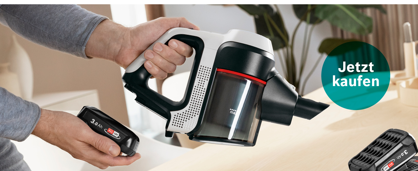 Бездротовий акумуляторний пилосос Bosch Unlimited 7 BSS711W - ручний, без мішка, з акумулятором, гнучкий шланг, фільтр гігієни, 10 років гарантії на мотор, XXL насадка для м'яких меблів, LED-підсвічування, турбо-режим, білий