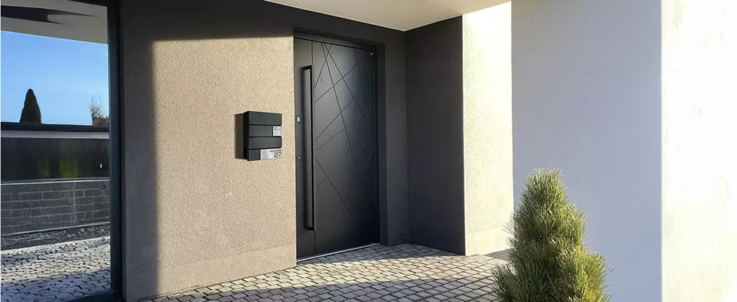 Поштова скринька Metzler Modell G антрацит, порошкове покриття RAL 7016, з гравіюванням та табличкою з нержавіючої сталі, настінний монтаж, 37x37x10.5 см