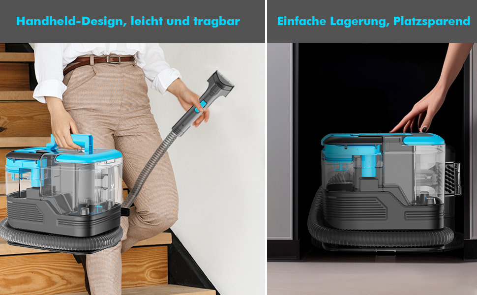 Портативний пилосос для чищення м'яких меблів та килимів C10, 530W, 18kPa, блакитний