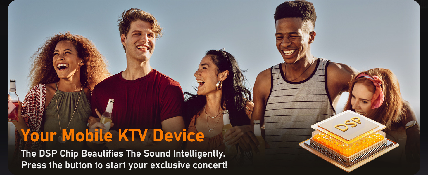 Караоке Машина з 2 Бездротовими Мікрофонами для Дорослих, Портативна Bluetooth Колонка з RGB-підсвіткою, Partybox, Підтримка TF/USB, AUX, Rec, TWS S65