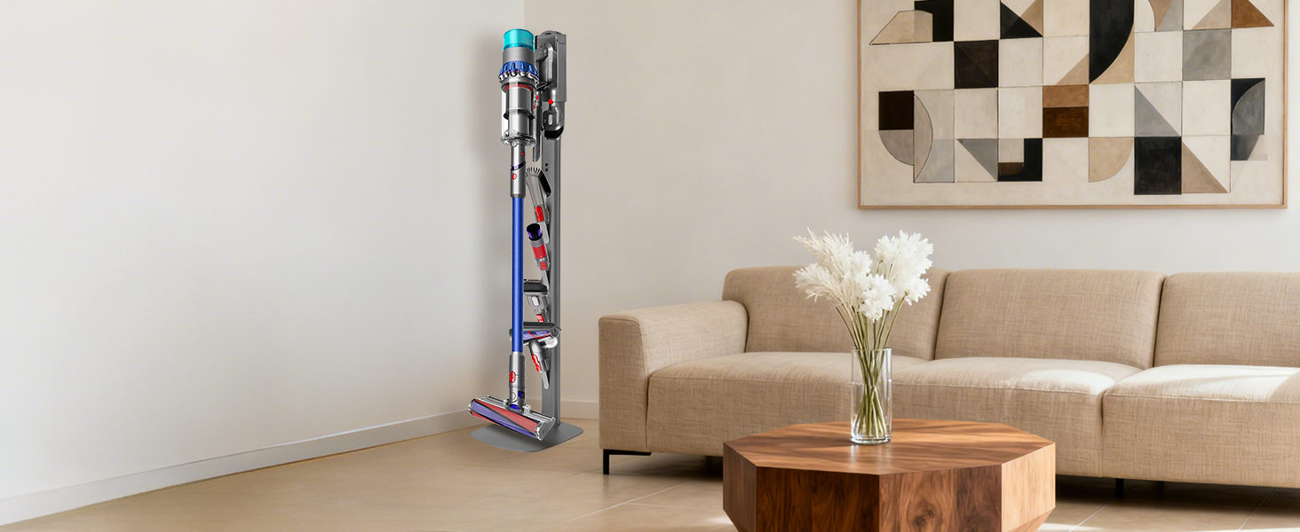 Настінна кріплення для пилососа Dyson (Gen5, V15, V12, V11, V10, V8, V7, V6) з вуглецевої сталі, сірий