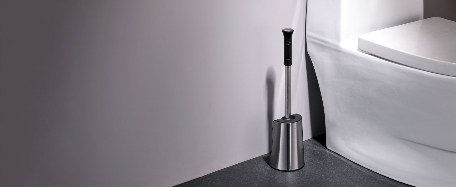 Набір для чищення унітазу SimpleTome: щітка з швидким висиханням та тримач з нержавіючої сталі, чорний