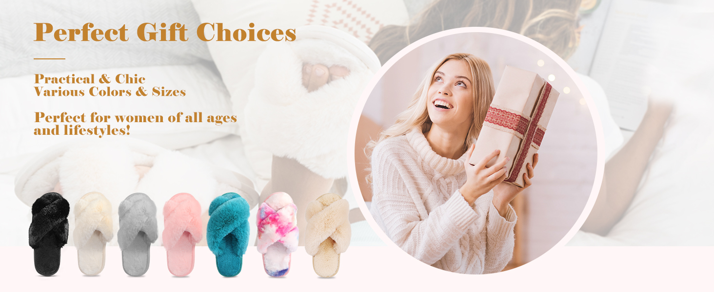 Тапочки жіночі Ankis Hausschuhe з плюшу, теплі зимові, з перехресними ремінцями, з піною пам'яті, з відкритим носком, пухнасті тапочки для дому та вулиці (білий, чорний, сірий, верблюжий) (42/43 EU)