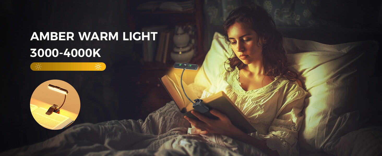 Ліхтарик для читання Smiling Shark LED, USB, 1200 mAh, 3 режими кольору, 6 режимів яскравості, гнучкий, з кліпсою та датчиком, індикатор батареї