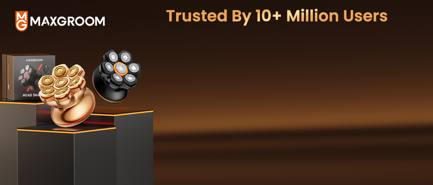 Електрична бритва для голови MAXGROOM 7D: водонепроникна, магнітна, з Type-C зарядкою, чорна