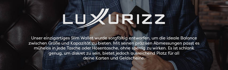 Чоловічий/Жіночий шкіряний гаманець Luxurizz Smart з RFID-захистом - Slim модель з відділенням для монет та карт (10 карт) - карбоновий