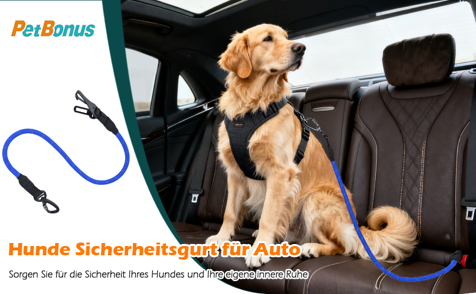 Автомобільний поводок-пояс для собак PetBonus: безпечний та надійний, для малих, середніх та великих собак (рожевий)