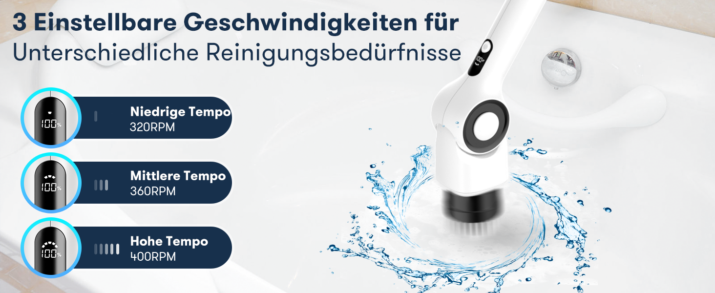 Електрична щітка для прибирання CB18 Uythumidid: 7 насадок, 3 швидкості, LED дисплей для ванної, кухні, авто, підлоги