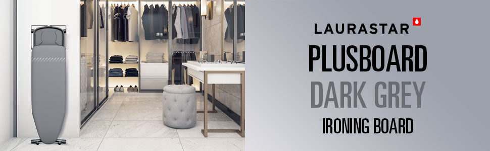 Прасувальна дошка Laurastar Plusboard, 42x125 см, 100% бавовна, сумісна з парогенераторами, регульована висота, вбудовані ролики, 9 кг