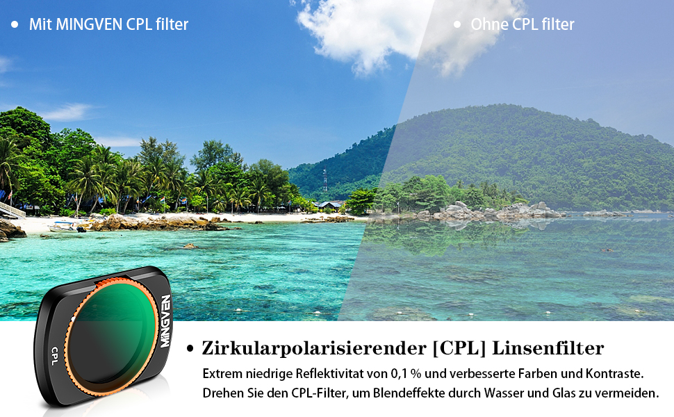 Набір фільтрів ND для DJI Osmo Pocket 3 Creator Combo: ND, CPL, UV, VND (1-5 Stopps, 6-9 Blendenstufen)