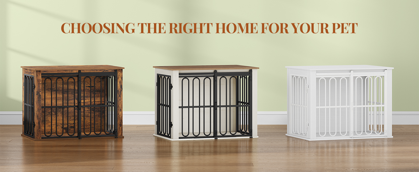 Дерев'яний вольєр для собак, 81 см, переноска для собак, клітка з 2 дверцятами, розсувні двері, для маленьких та середніх собак, міцний, з функцією столику, 81 × 55 × 62,4 см, білий