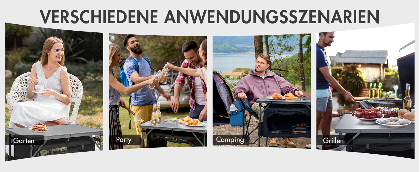 Складний кемпінговий стіл Portal зі зберіганням, портативний міні-стіл для пікніка, саду, балкону