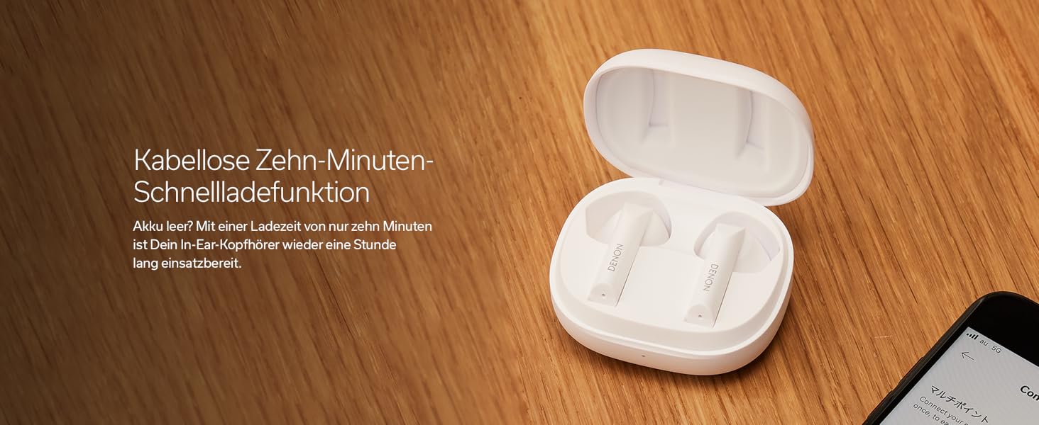 Бездротові навушники Denon AH-C500W - білі, Bluetooth, з мікрофоном, водостійкі