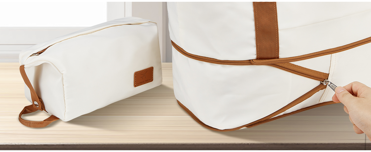 Набір валіз Melalenia 7 предметів з жорстким корпусом, легкий, на 4 колесах з TSA-замком. Включає косметичку, сумку для подорожей та кулькову косметичку (білий, 53 см, ручна поклажа 4 предм.)