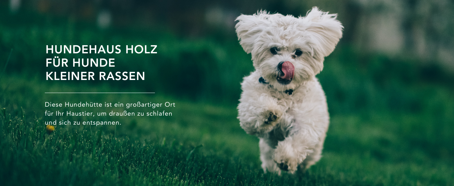 Будка для собак Outdoor маленьких порід – дерев'яна будка для собак, водостійкий дах 76 x 99 x H80 см, розмір S, Timbela M401-1 розмір M, натуральне дерево