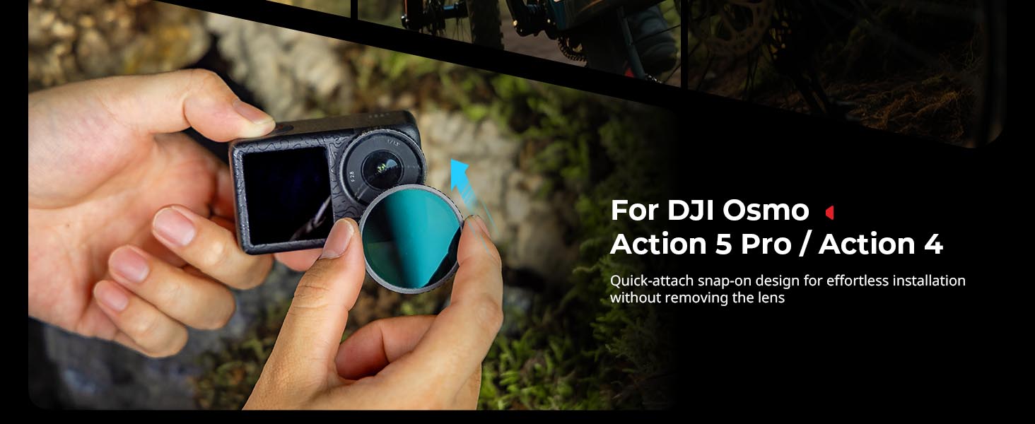 Набір фільтрів ND для DJI Osmo Action 4/5 Pro: CPL, ND8, ND16, ND32 + силіконовий ковпачок для об'єктива